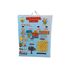 Calendarul Naturii Personalizat cu Elemente din Lemn – Decor Educațional Interactiv pentru Grădiniță