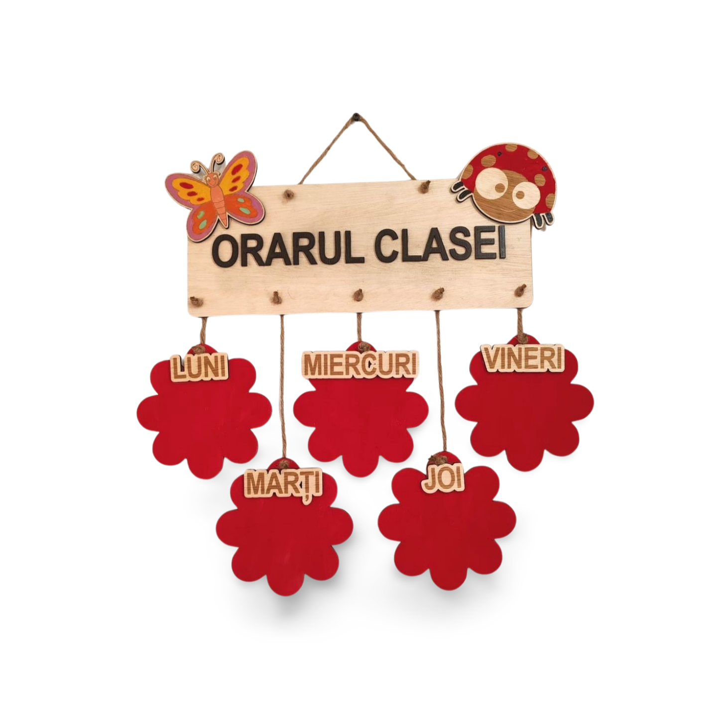 Orar Personalizat din Lemn – „Orarul Clasei”