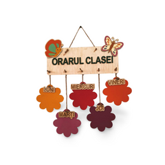 Orar educațional din lemn – Clasa Fluturașilor 🦋