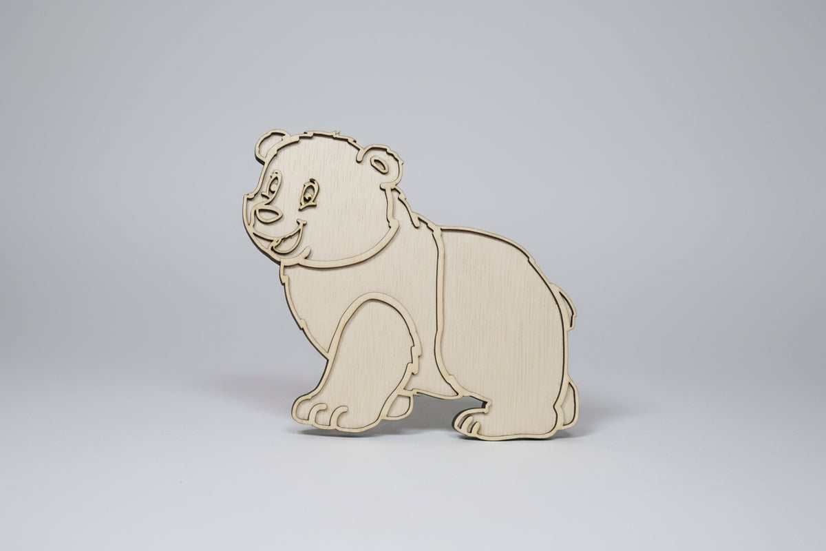Tăviță senzorială din lemn – model urs🧸