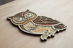 Tăviță senzorială din lemn – model bufniță🦉