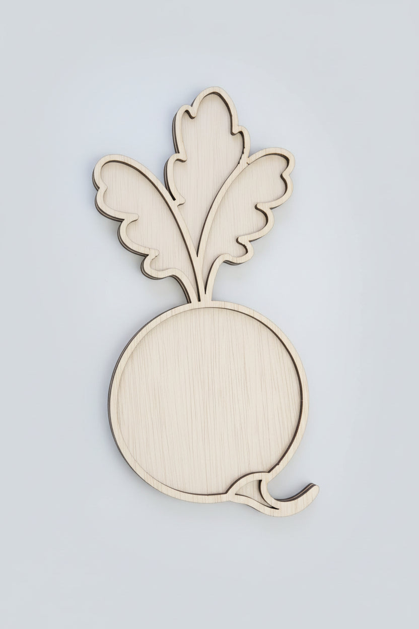 Tăviță senzorială din lemn – Ridiche🥕🌱