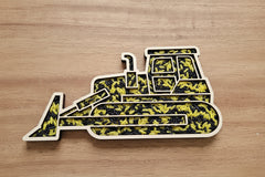 Tăviță senzorială din lemn – Bulldozer