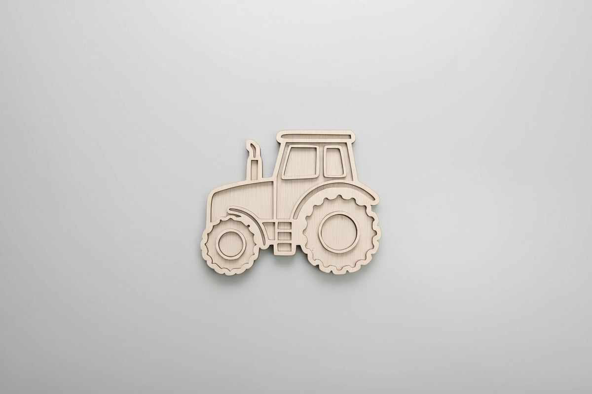 Tăviță senzorială din lemn – Tractor