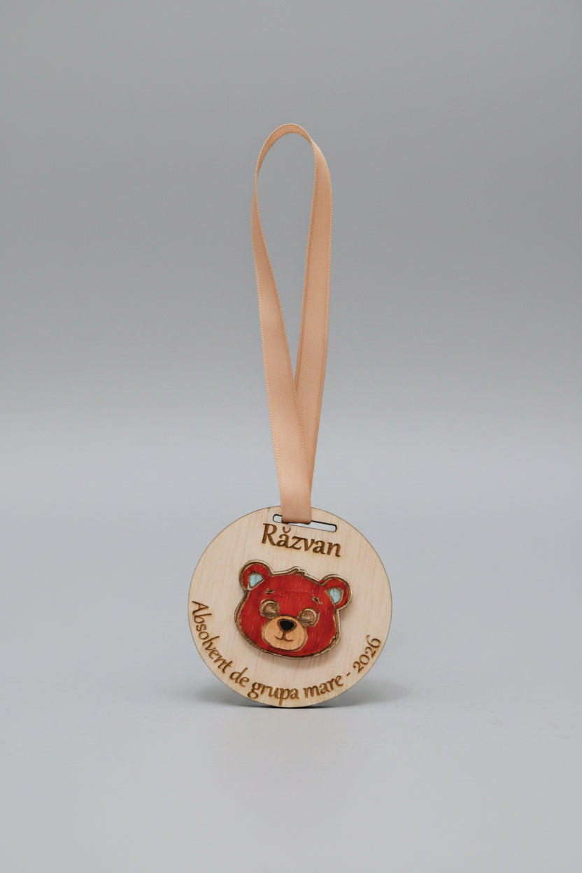 Medalie Personalizată din Lemn – Grupa Ursuleților 🧸