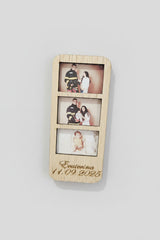 Mărturie magnetică din lemn cu fotografii personalizate