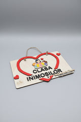 Plachetă decorativă din lemn personalizată – Grupa/Clasa Inimioarelor ❤️