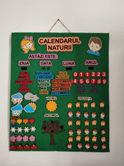 Calendarul Naturii cu Elemente din Lemn – Decor Educațional Interactiv pentru Grădiniță