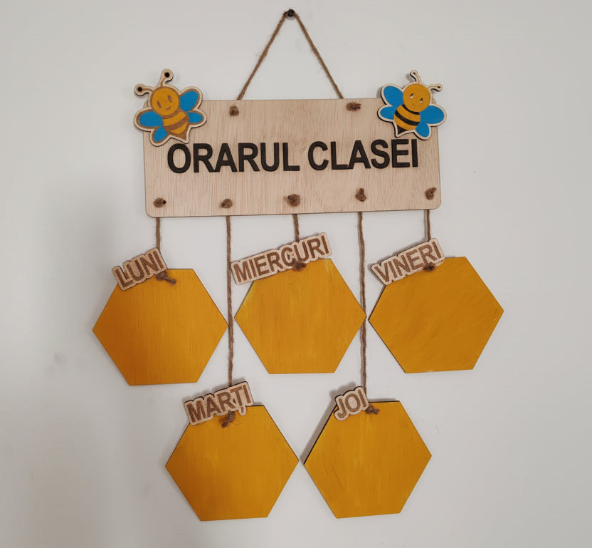 Orar educațional din lemn – Clasa Albinuțelor 🐝